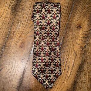 Today’s Man -Elegant Gold and Red Patterned Men's Tie